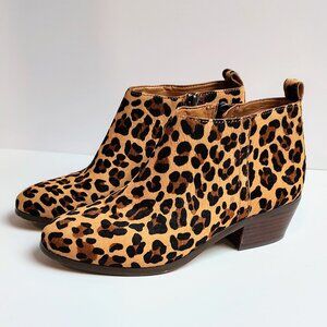 J. Crew Sawyer Calf Hair Boots Size 6 Leopard Print Excellent Used Condition